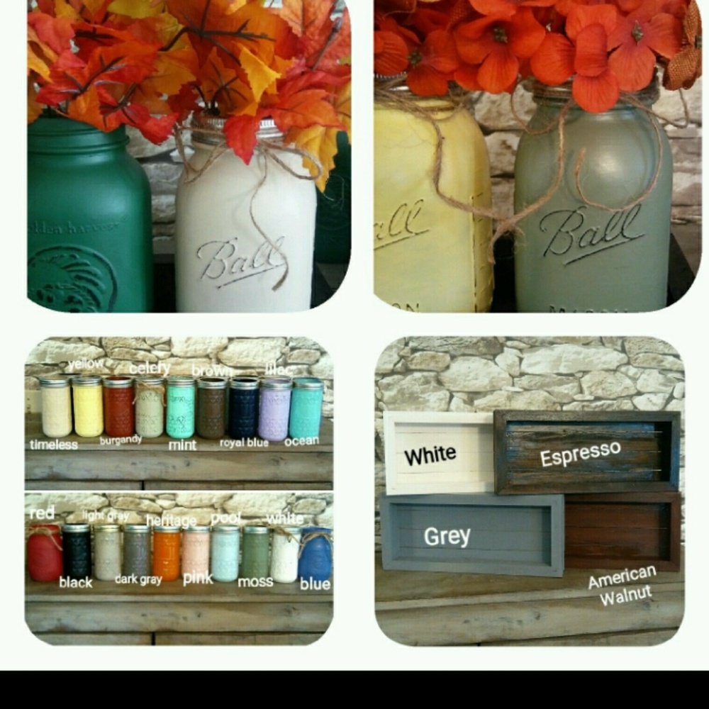 3pc rustic mason jar set w/box
